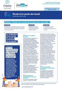 Etude d'un poste de travail - Odalia