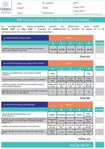 Test d'auto-évaluation de votre activité physique