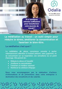 La méditation au travail - Odalia
